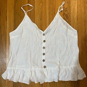 White Flowy Tank Top
